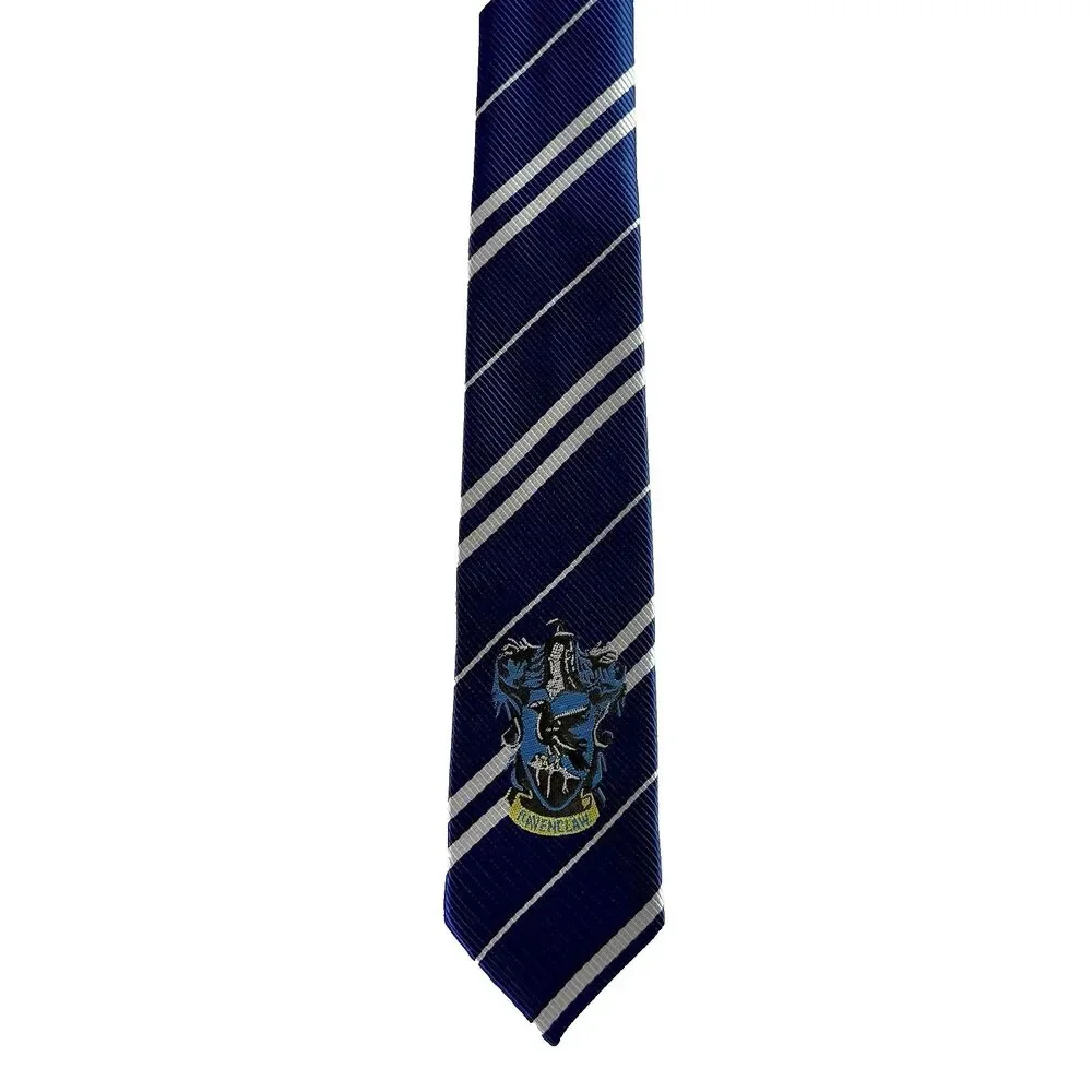 HARRY POTTER - RAVENCLAW Men's Tie - Blue White Striped w/Crest 58